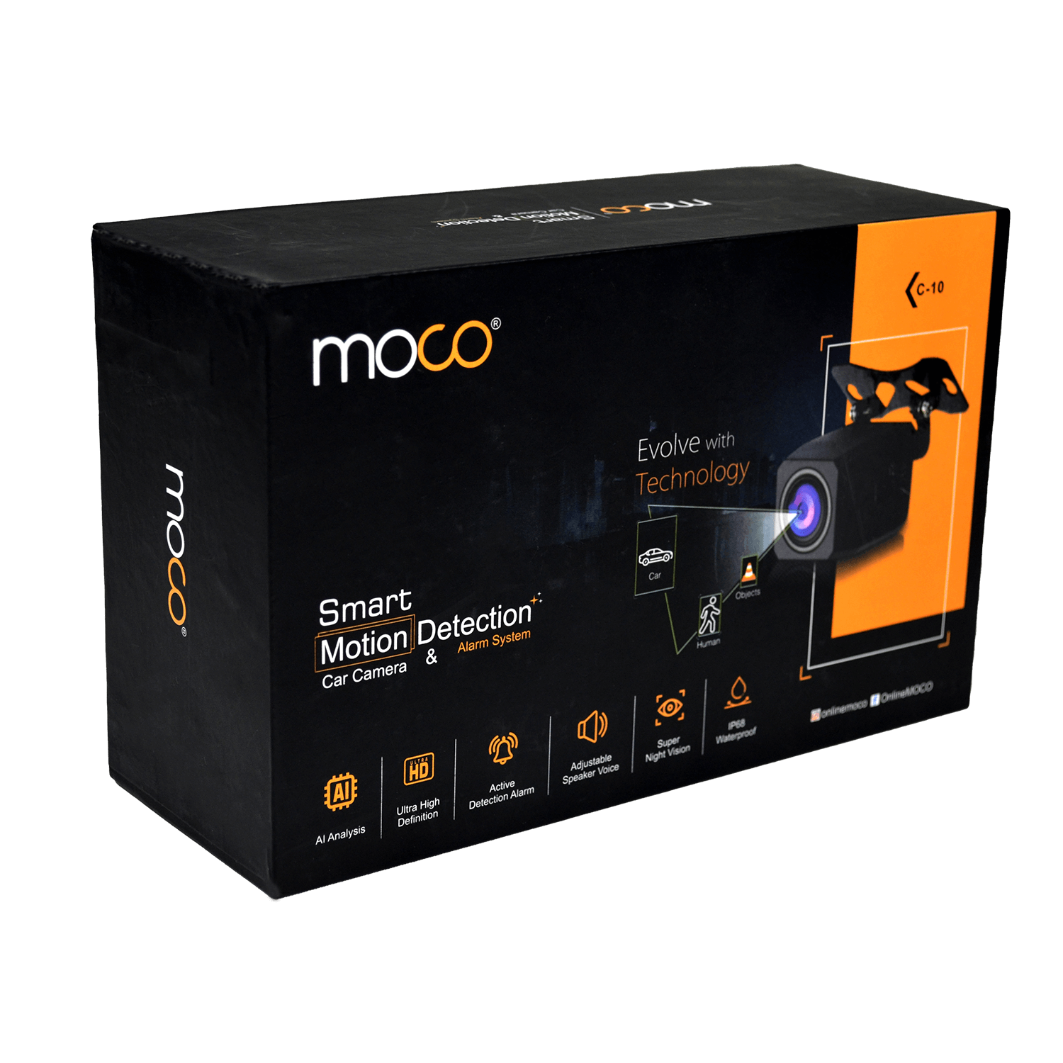 c 10 4 MOCO C-10 Fish Eye Smart Motion & Detection Alarm Reverse Camera - Image 1