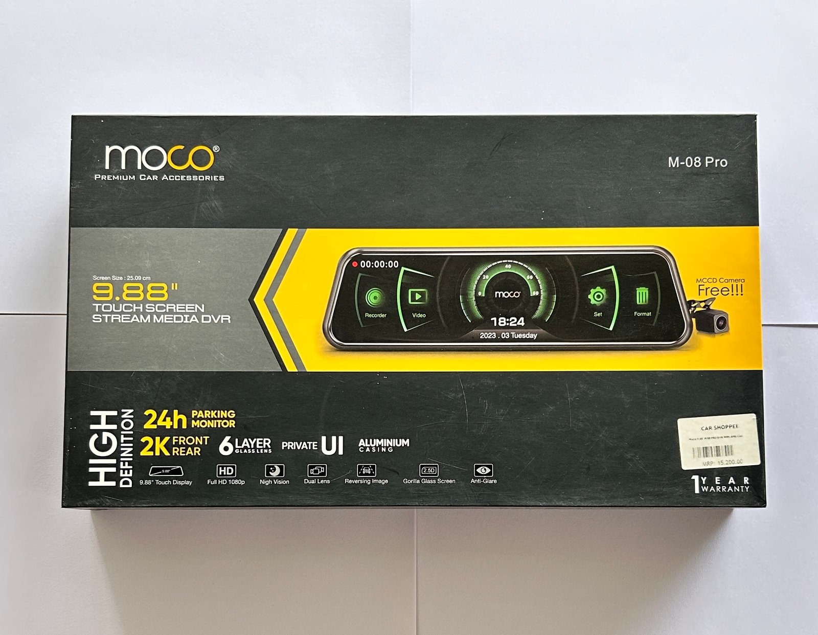 IMG_0287 moco M-08 PRO DVR 9.88" 2K mirror mount front and back Dash Camera - Image 1